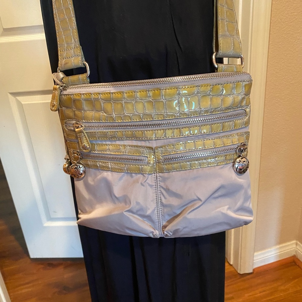 Brighton patent and nylon crossbody purse. - Picture 2 of 9